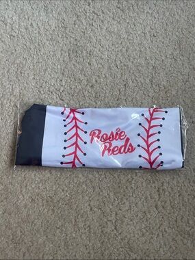 🟡White and Red “Rosie Red” Baseball Stitch Headband